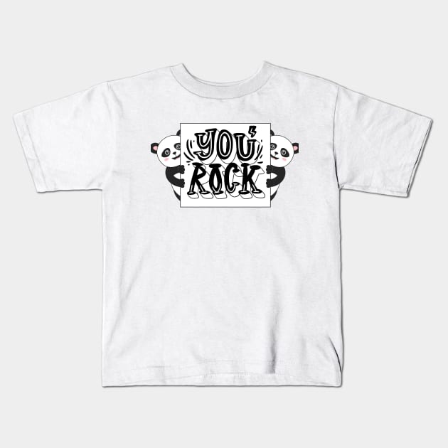 Peeking Panda Bears Kids T-Shirt by Praizes